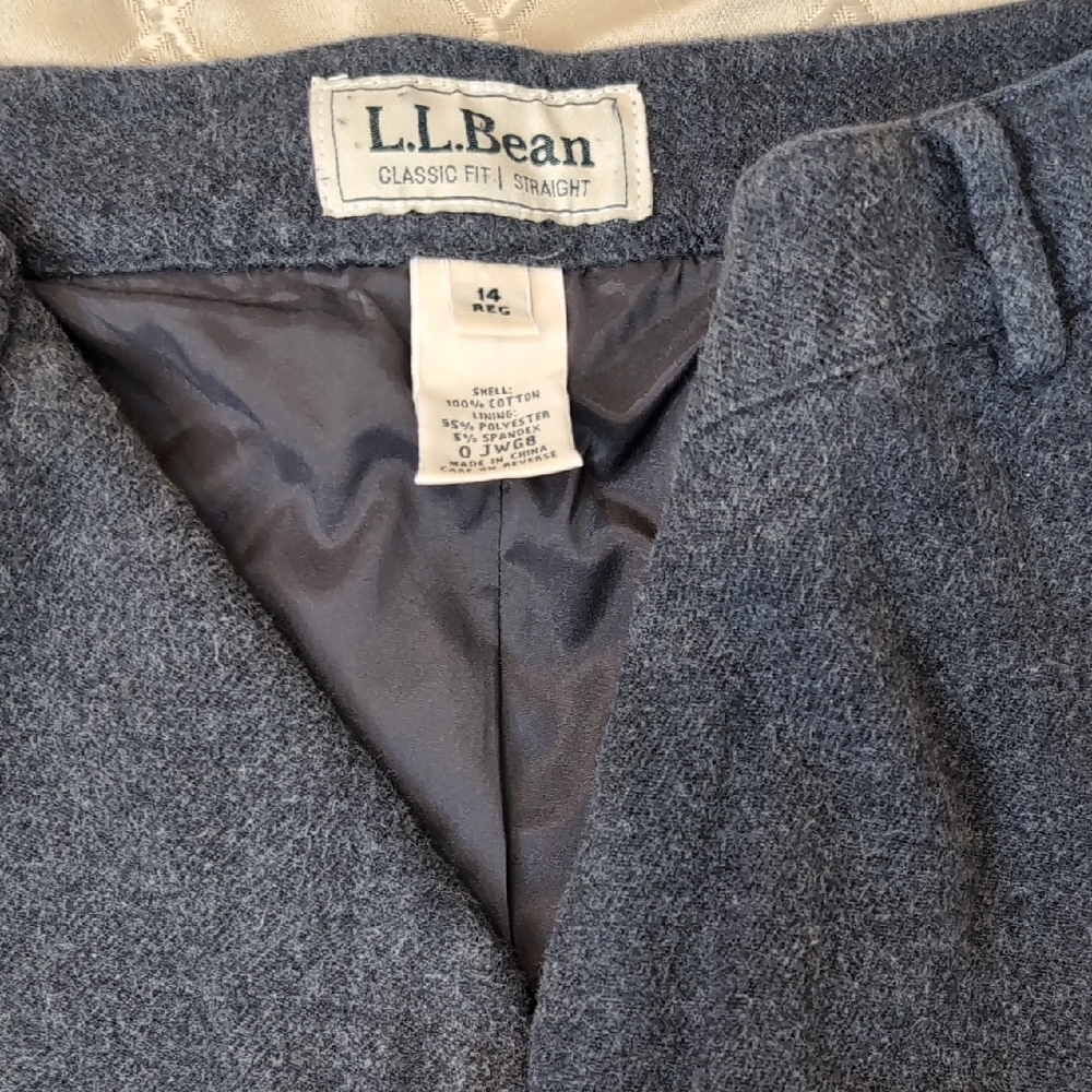 L.L. Bean Gray Classic Fit Trousers